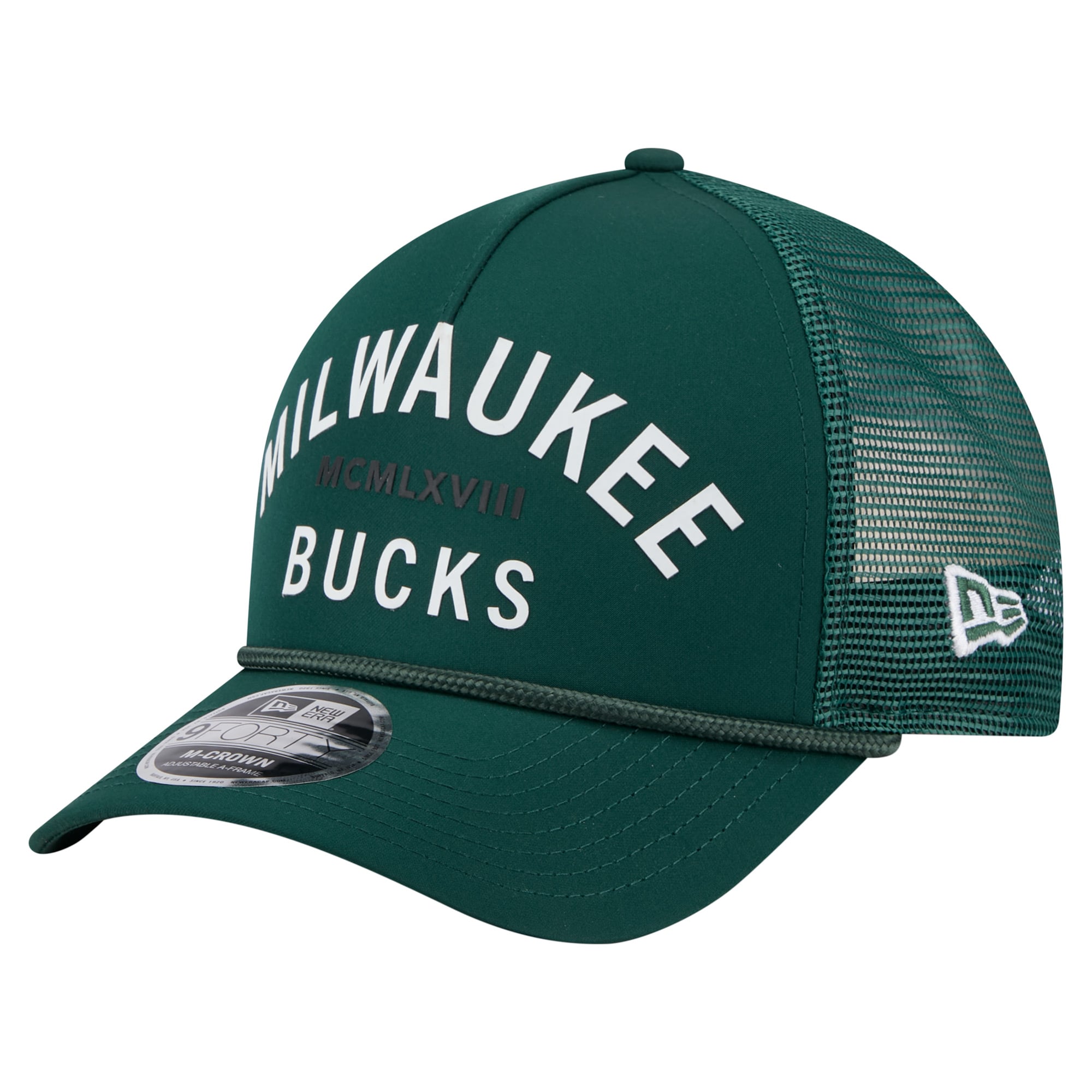 Men's Milwaukee Bucks New Era Hunter Green Minimalist 9FORTY M-Crown Adjustable Hat